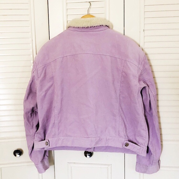 SOLD Vintage Sherpa-Lined Corduroy Jacket in Lilac - Picture 2 of 5